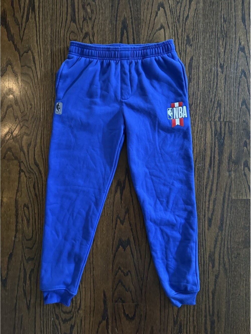 NBA Youth Size 8 Sweat Pants Athletic Wear Basketball Elastic Blue